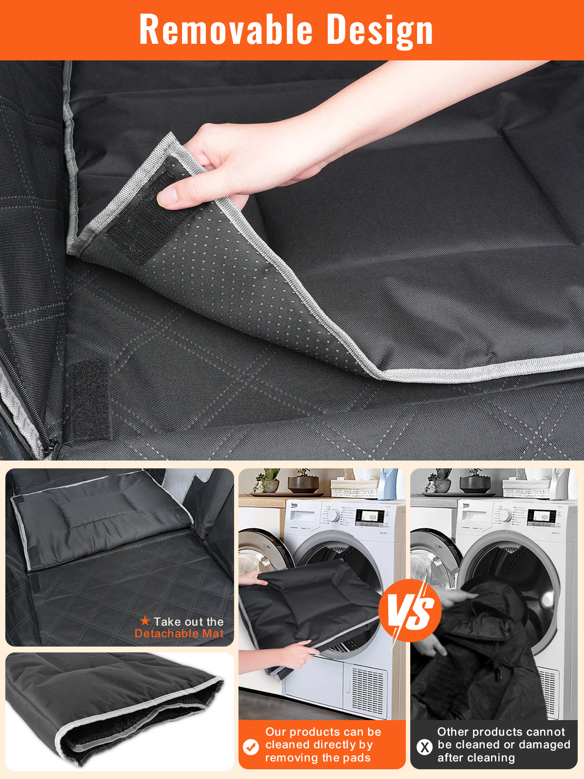 Car BackSeat cover for Dogs-black