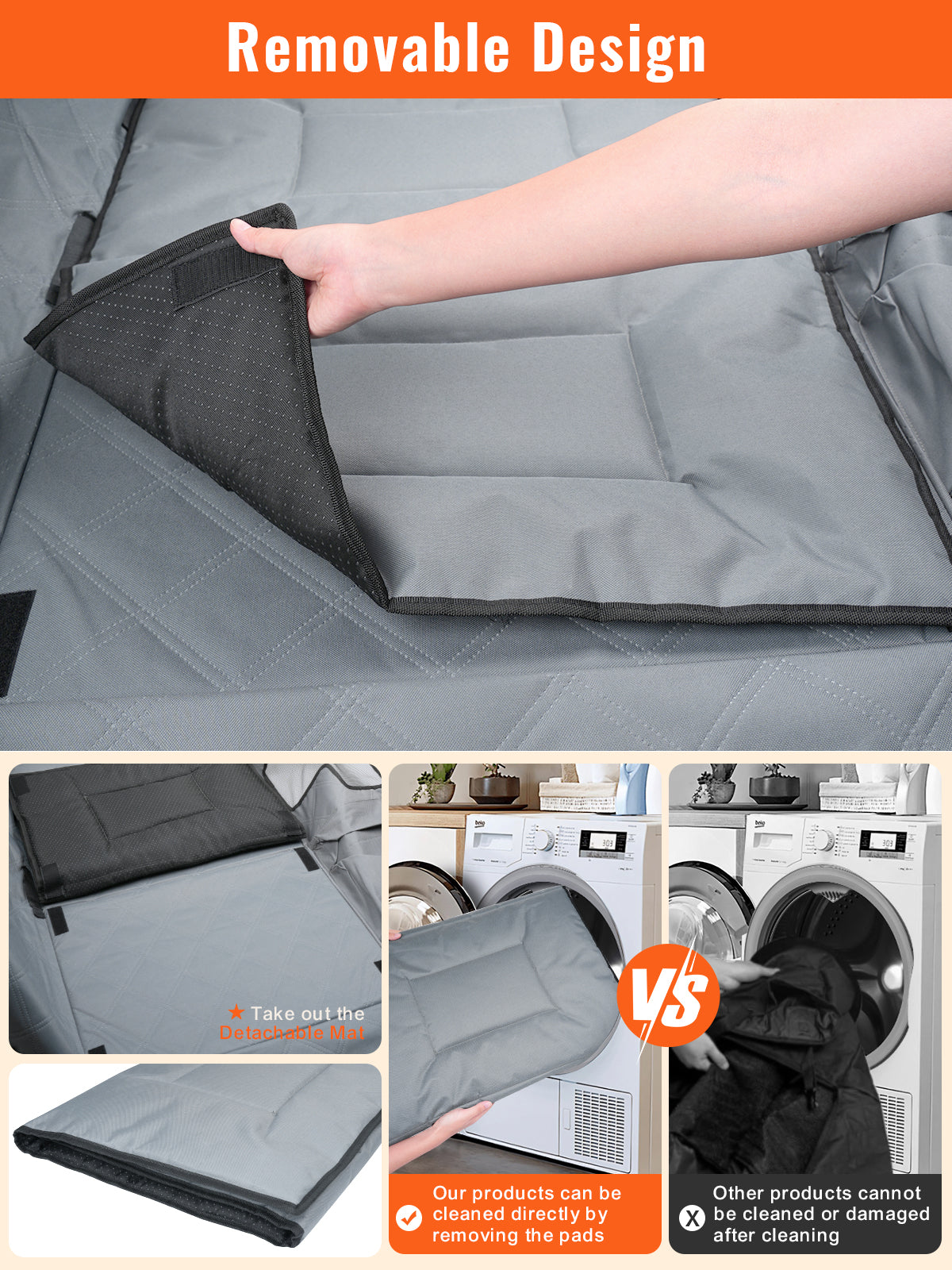 Car BackSeat cover for Dogs-gray