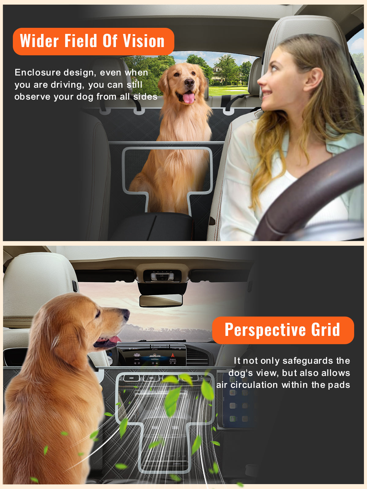 Car BackSeat cover for Dogs-black