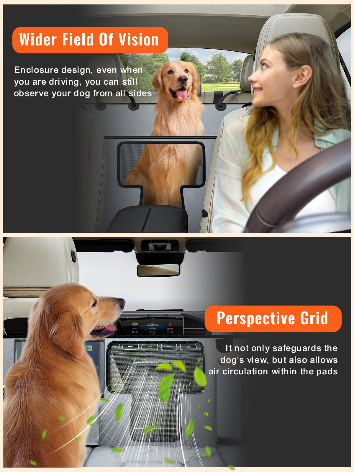 Car BackSeat cover for Dogs-gray